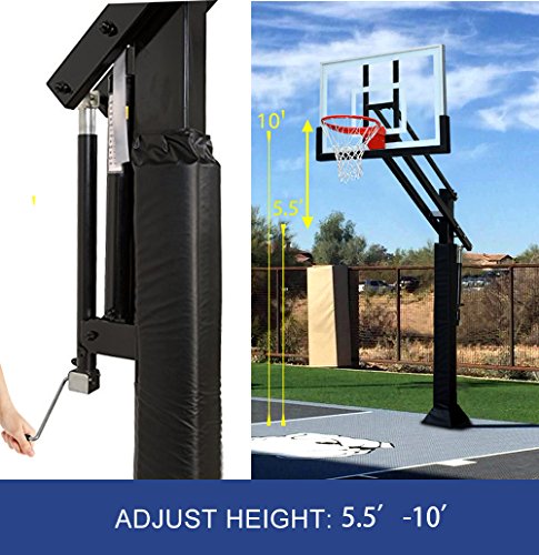 image for katop Silver：In-ground Basketball Hoop,Adjustable Basketball Goal Ho