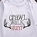 Newborn Baby Boys Hunting Clothes Set Long Sleeve Letters Deer Romper Bodysuit Pants Hat Outfit (80(6-9M), White)