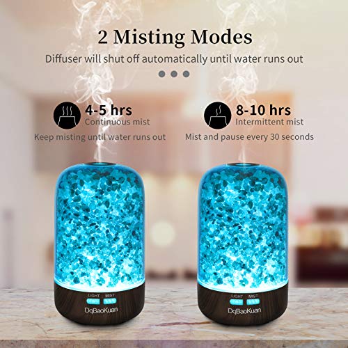 Ultrasonic Salt Lamp Diffuser with Aromatherapy, 100% Pure Himalayan Salt, Essential Oil Diffusers 7 Light Settings, 120ml Tank Lasts Up to 8 Hr