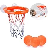 ALLCELE Kids Bath Basketball Hoop & Balls Playset for Preschool Boys & Girls | Bathtub Shooting Game for Kids & Toddlers | Suctions Cups That Stick to Any Flat Surface + 3 Balls Included