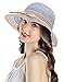 LRKC Classic Multi-Colored Roll-Able Straw Sunhat for Women Blue