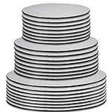 24 Cake Board Rounds White Circle Cardboard Base Holders Disposable Plate Tray 3 Assorted Sizes 8 of Each 6 Inch 8" and 10" For Cake Decorating Baking Supplies & Pizza Disc Liners By Gift Boutique
