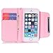 iPhone 5C Case 2 in 1 Detachable Magnetic Style Premium PU Leather Flip Wallet Card Slots Case Cover for iPhone 5C -FT03