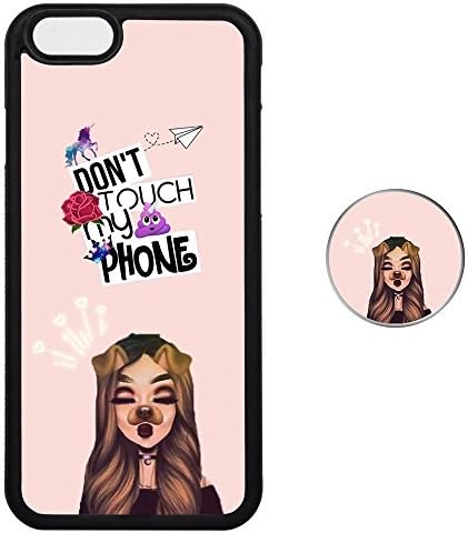 iPhone 6s Plus Case + Pop Out Grip Socket Set Protective Cover Soft TPU Tire Shock-Resistant Phone Holder for 6/6sUnique Design - Beauty and Unicorn - Don't Touch My Phone