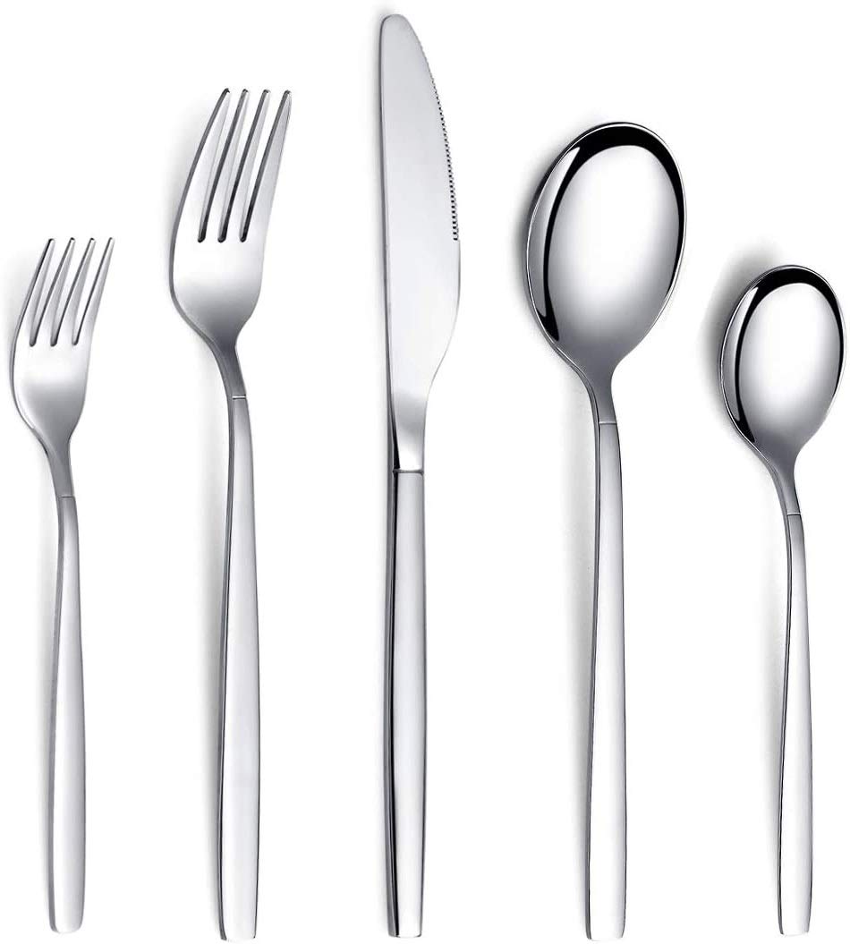Cutlery Set 30 Pieces, Kyraton Stainless Steel Flatware Set, Silverware Set Strong Anti Rust, Dishwasher Safe, Serving 6 People