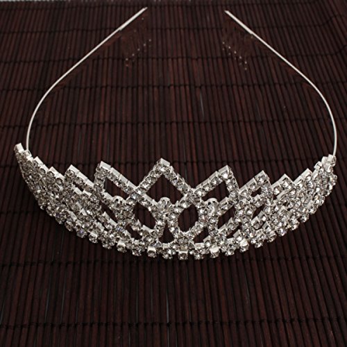 USA Seller Follsy Shining Rhombus Style Tiara Crown Headband Comb Pin Charming Beautiful Rhinestone Wedding Bridal Bride Party Birthday Tiaras