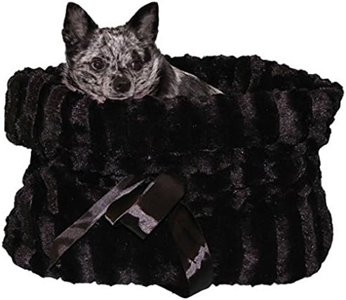 Black Reversible Snuggle Bugs Pet Bed, Bag and Car Seat in One