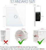 CNBINGO 2-Way Touch Light Switch 1-Gang Glass Panel LED Backlight 240V view 3