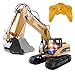 CrossRace Remote Control Excavator,15 Channel Full Functional RC Excavator Toy Toy Construction Tractor with Metal Shovel and Caterpillar
