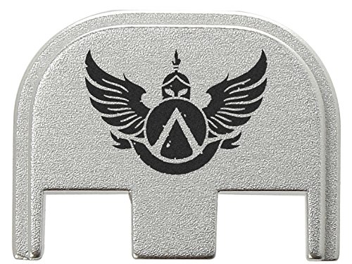for Glock Gen 5 Rear Slide Cover Plate 9mm 17 19 19x 26 34 Silver Spartan Shield Wings