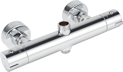 Jetcloud Round Thermostatic Shower Bar Mixer Valve Chrome Twin Outlet TOP 3/4