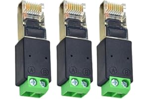 BlesConi RJ45 to RS485 Converter Adapter, A to PIN4 + B to PIN5 Network Terminal Block for Seamless Data Transmission, Green,