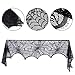 Dazonge Halloween Fireplace Mantle Scarf Black Cobweb Lace Runners for Fireplace Decorations (12pcs Bats Wall Decal Stickers Included)