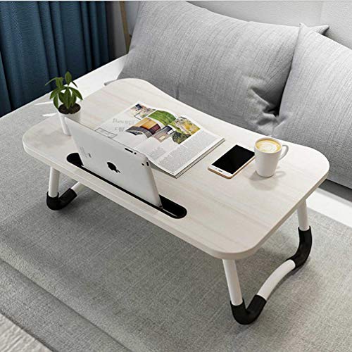 Hossejoy Foldable Laptop Table, Portable Standing Bed Desk, Breakfast Serving Bed Tray, Notebook Computer Stand Reading Holder for Couch Floor