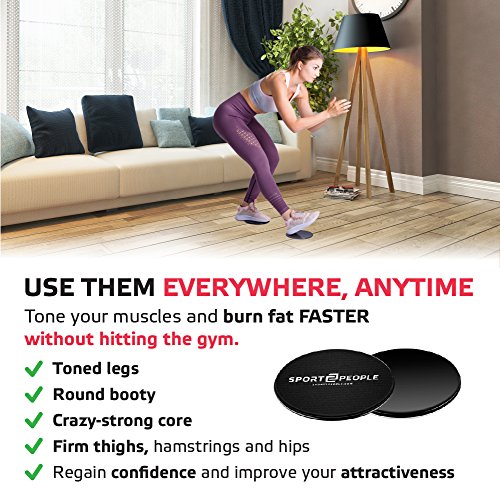 image for sport2people Exercise Resistance Loop Bands Set with Gliding Discs and