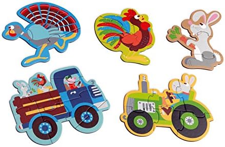 Amazon Scratch スクラッチ スタートパズル ファーム Sc1073 おもちゃ 知育玩具 パズル ジグソーパズル セット 3ピース 4ピース 5ピース 6ピース 8ピース 動物 男の子 女の子 こども 2歳 初めて 簡単 かわいい プレゼント 誕生日 おうち時間 巣ごもり 手押し車