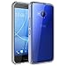 HTC U11 life Case,Yiakeng Dual Layer shockproof wallet Armor Soft glitter silicone Crystal Phone cases full cover for HTC U11 life (Clear)