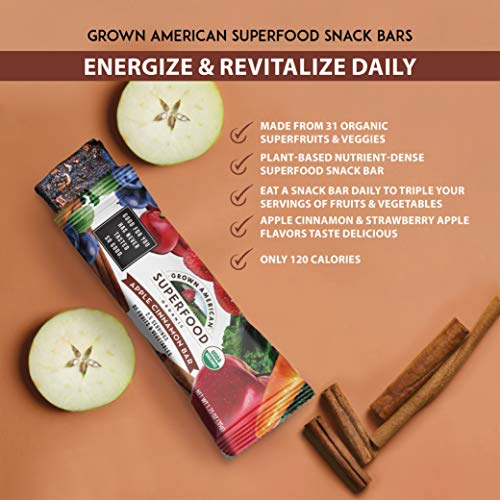 Grown American Superfood Bars 31 Organic Fruits & Vegetables in Every