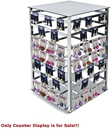 New Silver 4-Sided Earring Counter Display 12"W x 12"D x 19"H