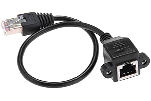 UtopixHub 1FT RJ45 Male to Female Screw Panel Mount Ethernet LAN Network Extension Cable
