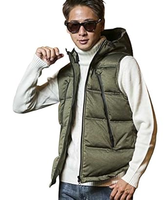 Amazon エーエスエム A S M メンズ ベスト ダウン ボリューム