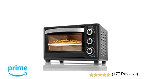 Cecotec Horno Conveccion Sobremesa Bake&Toast 570. Capacidad de 26 litros, 1500 W, 6 Modos, Piedra Especial para cocinar Pizza, Temperatura hasta ...