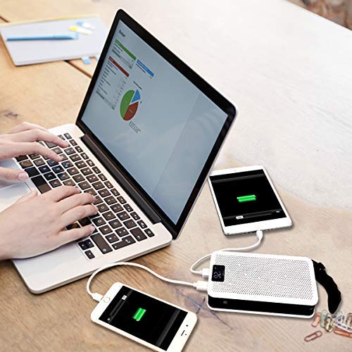 Portable High-Speed Charging Power Bank-COC 10000Am Powercore for iPhone, Samsung Galaxy and More, External Wireless Bluetooth Speaker to Play Music, with Flash Light