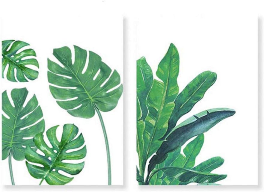 Cuadro de lona con diseño de tortuga tropical moderno con hojas verdes