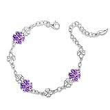 JIANGXIN 925 Sterling Silver Birthstone Chain Link