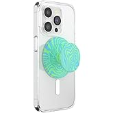 PopSockets Phone Grip for MagSafe, Magnetic Holder, Phone Stand, Neon Green - Swirl Oasis Keylime