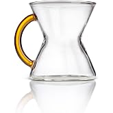 Chemex Colored Glass Handle Coffee Mug, 10 oz, Gold, Hourglass Design Cup | Handblown Non-Porous Glass, Crescent Handle, Preserves Pure Flavor, Coffee Gift