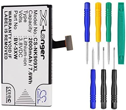 Cameron Sino 2000 mAh Li-ion High-Capacity Replacement Batteries for Microsoft Lumia 1020, Lumia 909, Nokia Lumia 1020, Lumia 909, fits Microsoft BV-5XW, Nokia BV-5XW with tools kit