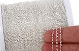 5 Feet Sterling Silver Unfinished Bulk Chain Small Cable 1.4x2.2 mm for DIY Beading Arts and Crafts