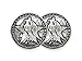 CRAFTMEmore 2PCS 1-1/8 Inches Eagle Dollar Coin Concho Gaur Rodeo Cowboy Screw Back Buttons Leather Craft Embellishments (Silver)