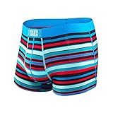 Saxx Mens Vibe Trunk Boxers Underwear Large Electric/Bright Stripe