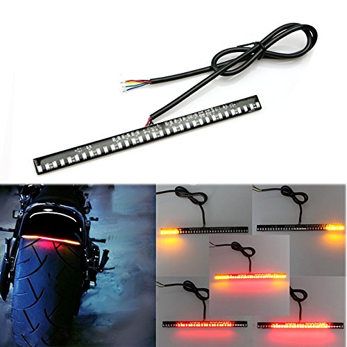 NNDA CO Car Motorcycle 33-LED 2835 SMD Tail Brake Stop Driving Strip Bar Light Red+Amber - Thumbnail 7
