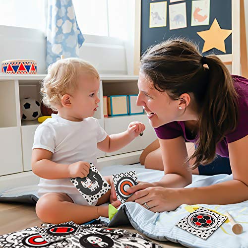 Black and White Soft Flash Cards,Nontoxic Fabric Baby Cloth Activity