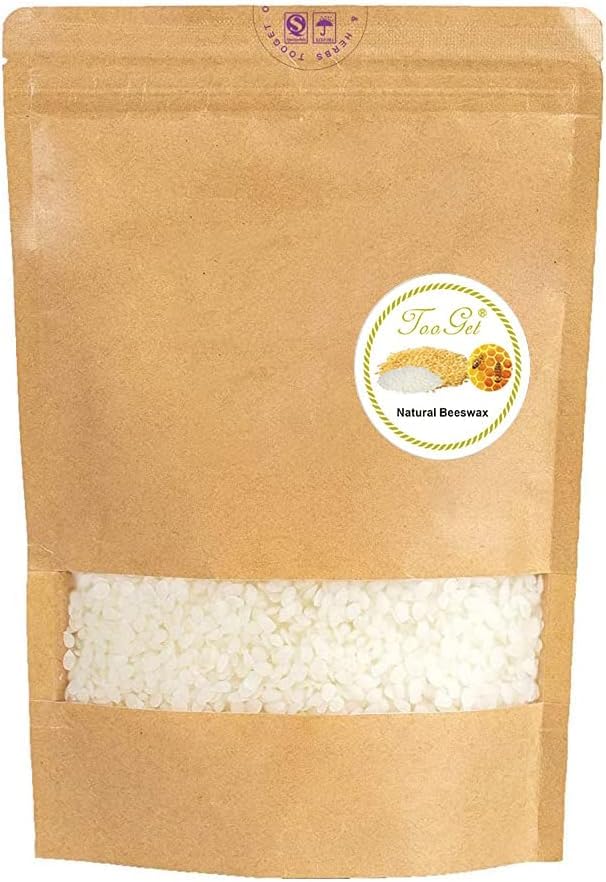 TooGet Pure White Beeswax Pellets, Natural Beeswax Beads, Beeswax Pastilles - Premium Quality, Cosmetic Grade - 32 OZ