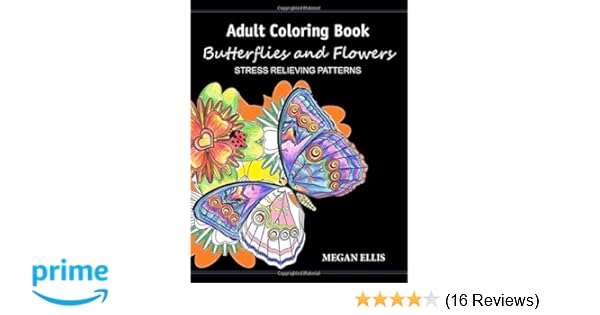 Adult Coloring Book Butterflies And Flowers Stress - 