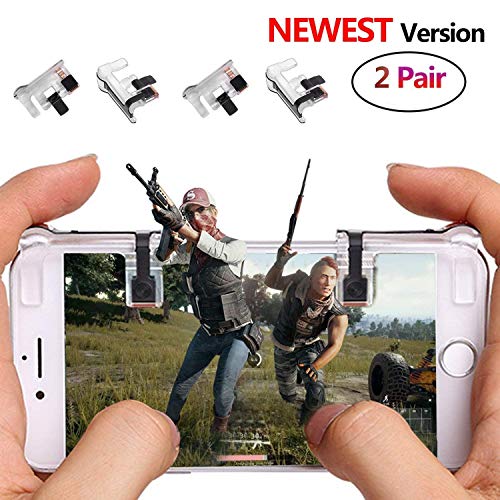 GUSTYLE PUBG Mobile Game Controller Sensitive Shoot Aim Keys L1R1 Trigger Buttons PUBG/Knives Out/Rules Survival, Support Both Android IOS System (2 Pair)