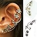 Lady Girl Retro Vintage Cool Punk Plum Blossom Ear Cuff Earring Wrap Clip Punk(bronze)