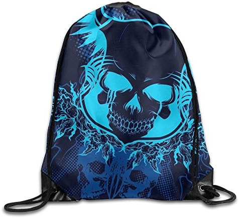 Noi Viviamo Drawstring Backpack Bags - Cool Skull Ghost Backpack Sport Gym Cinch Bag Travel Fabric Drawstring Backpacks