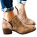 Womens Side Elastic Split Ankle Booties Faux Suede Round Toe Short Boots by Taoliyuan