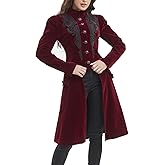 SUPLEAP Women Victorian Steampunk Vintage Renaissance Jacket Gothic Frock Coat Uniform