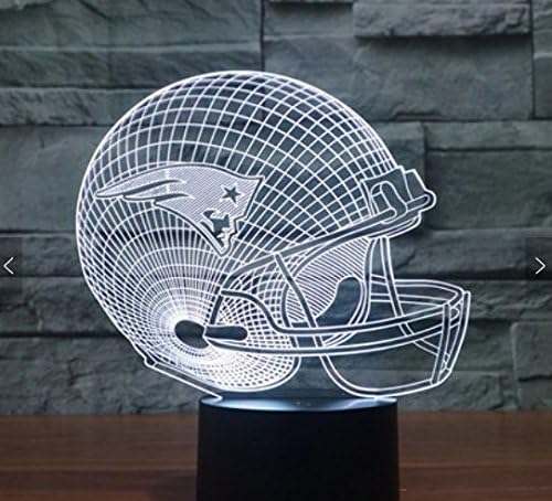 Football Helmet Lamp - Touch Control Football Helmet Lamp- Color Changing 3D Lamp - Night Lamp for Boys and Men - Perfect Gift for NFL Sports Lovers (New England Patriots)
