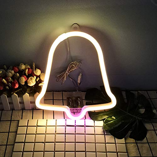 Christmas Jingle Bell Neon Signs LED Cute Neon Lights Sign Art Wall