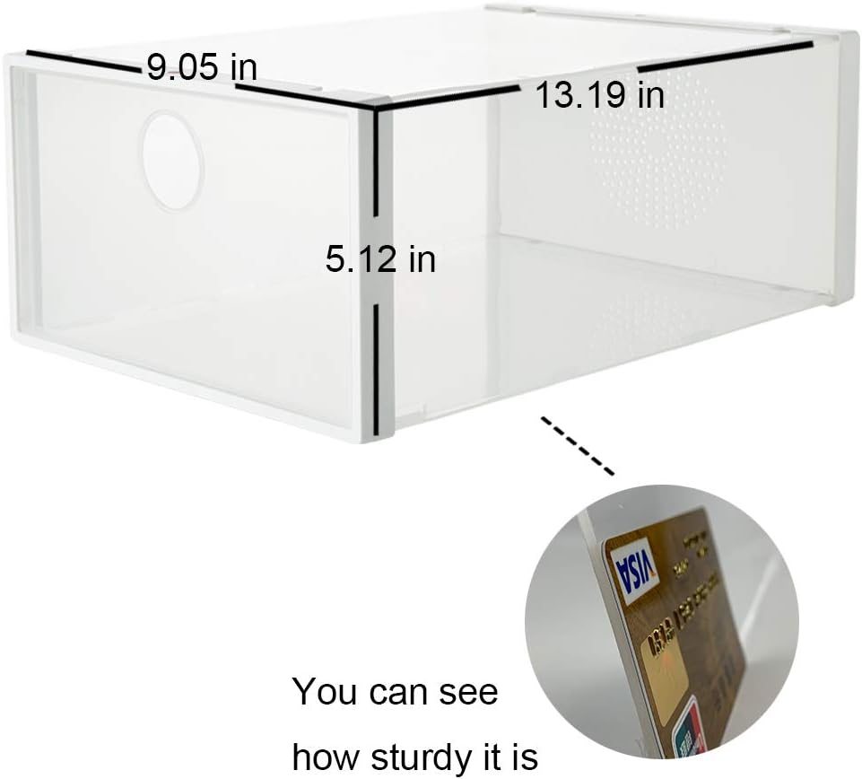 LittleJimmy Shoe Boxes Clear Plastic Stackable - a New Generation of Shoe Storage Box with Reinforced Design , One of the Most Sturdy Shoe Organizer (12): Home Improvement