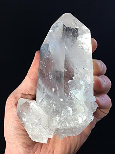 Large Self Healed Quartz Crystal: Rare Master Healer w/ Double Terminated Bridge Crystal, Super Clear, &amp; w/ Rainbows