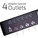 GE UltraPro 10-Outlet Surge Protector, 2 USB Ports, 6 Ft Power Cord, 3000 Joules, Flat Plug, Twist to Close Safety Covers, Power Filter, Circuit Breaker, Warranty, UL Listed, Black, 14096