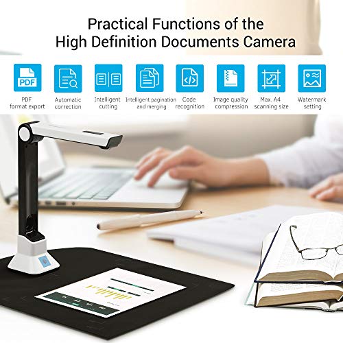 Document Camera for Teachers Laptop, Portable Scanner OCR Recognition